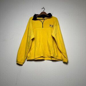 VTG San Fransico Fleece 1/4 Zip Sweater Men XL Yellow Gorp California USA Made